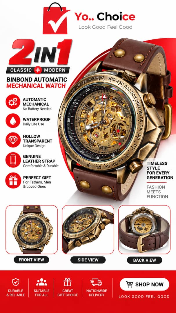 L149SN 2 in 1 Classic + Modern BINBOND Automatic Mechanical Watch