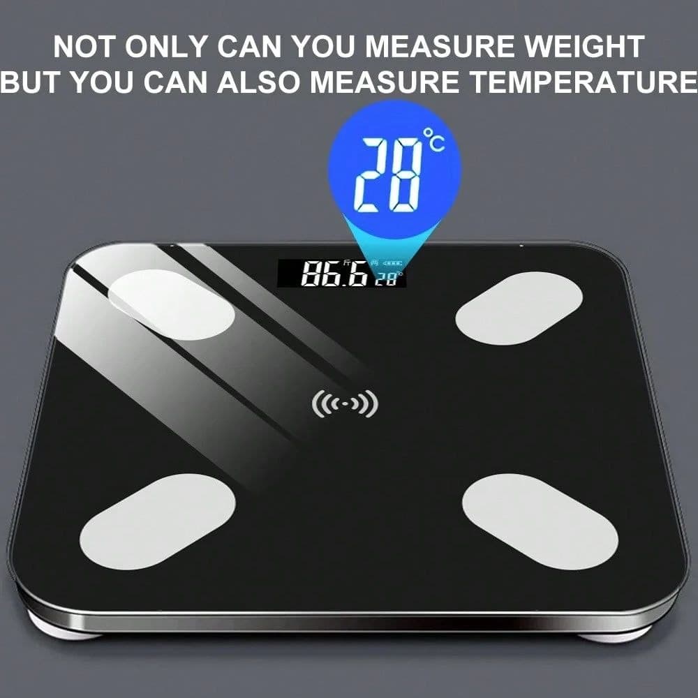 2-In-1 Smart Digital Scale, Weight/Temperature Measurement. Battery Powered F007SN