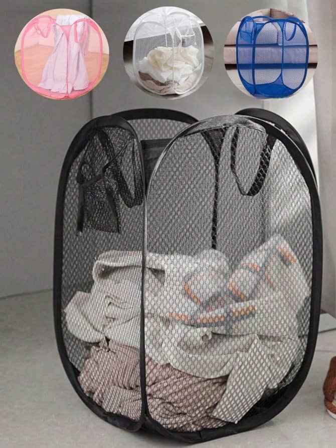 Foldable Laundry Hamper with Side Pocket L032SN