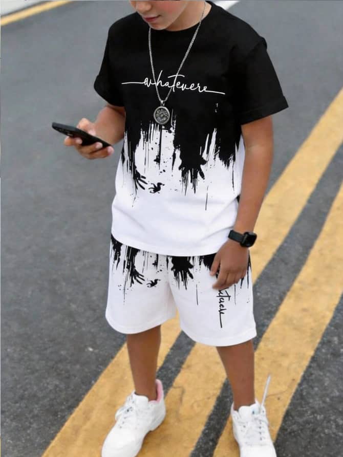 L008SN SHEIN Vacaura Teen Boys 2-Piece Outfit