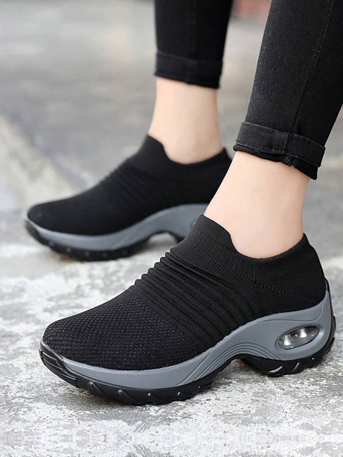 Women's Two-Tone Air Cushion Sneakers D012SN