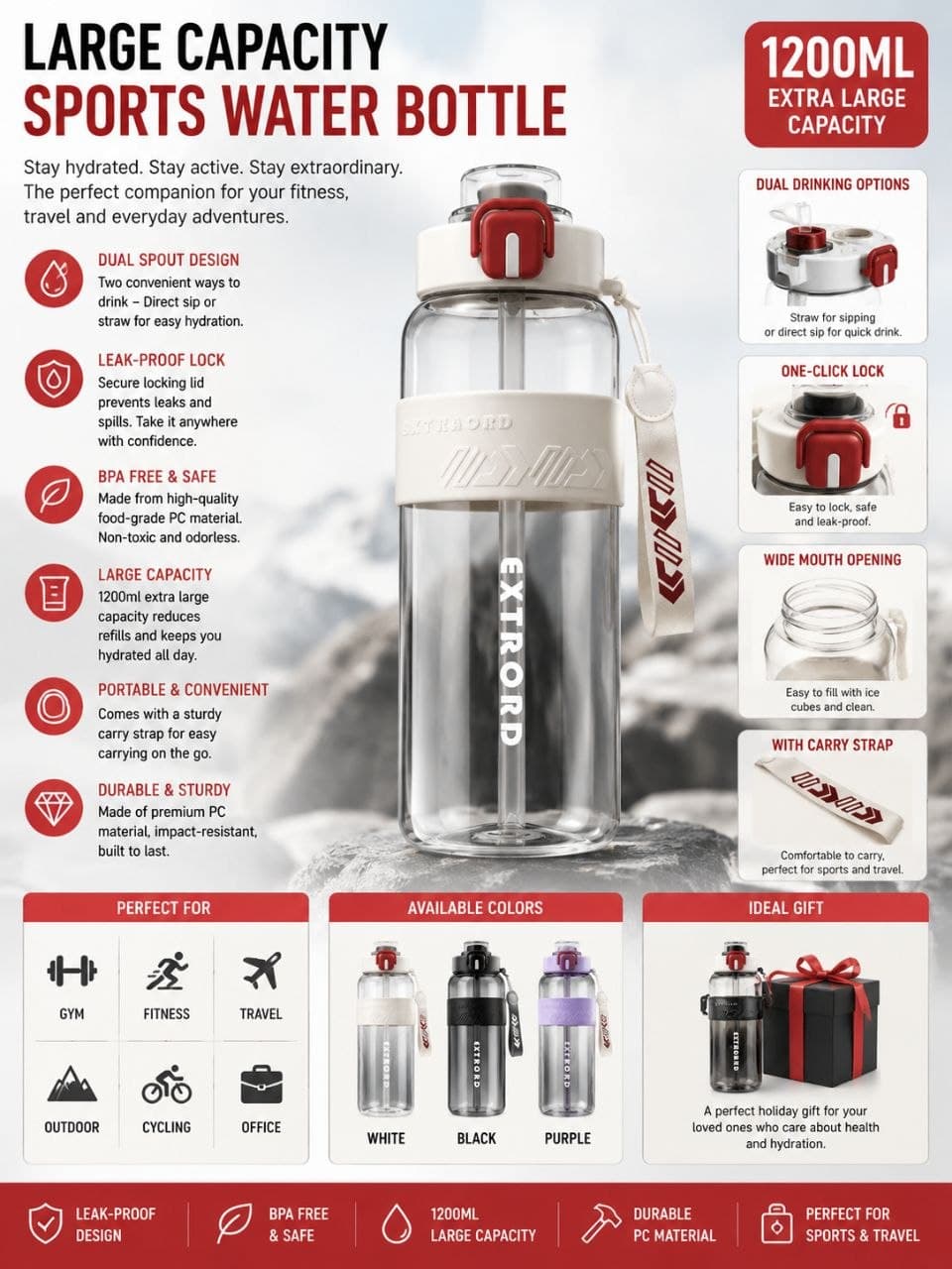 1 200ML Sports water bottle F001SN