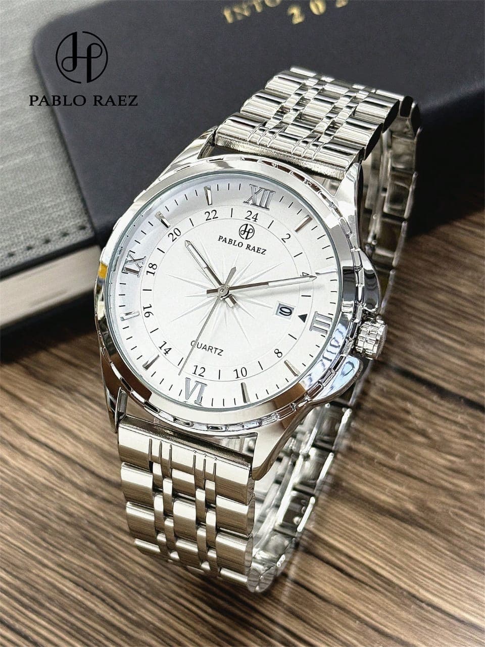 L043SN Pablo Raez Men's Large Dial Stainless Steel Luxury Quartz Watch
