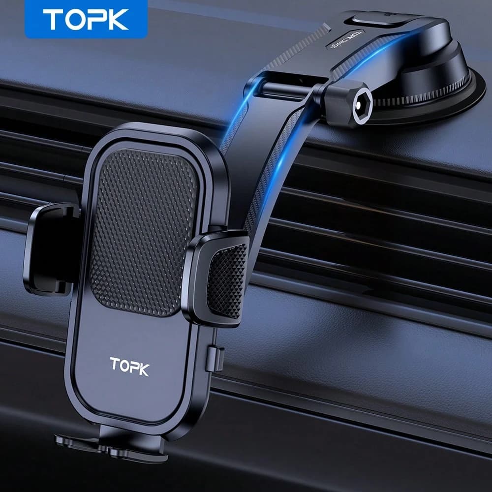 TOPK D40-C Car Phone Holder Mount , Upgraded Handsfree Stand, Phone Holder For Car Dashboard, Compatible With IPhone Android Cell Phones #SN