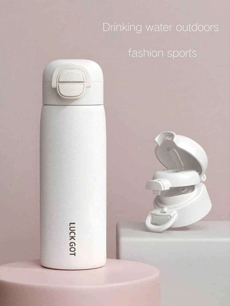 500ML 316 Stainless Steel Double Drinking Mouth Insulated Cup, Unisex Student Sports Portable High-Quality 2-In-1 Sports Bottle,
