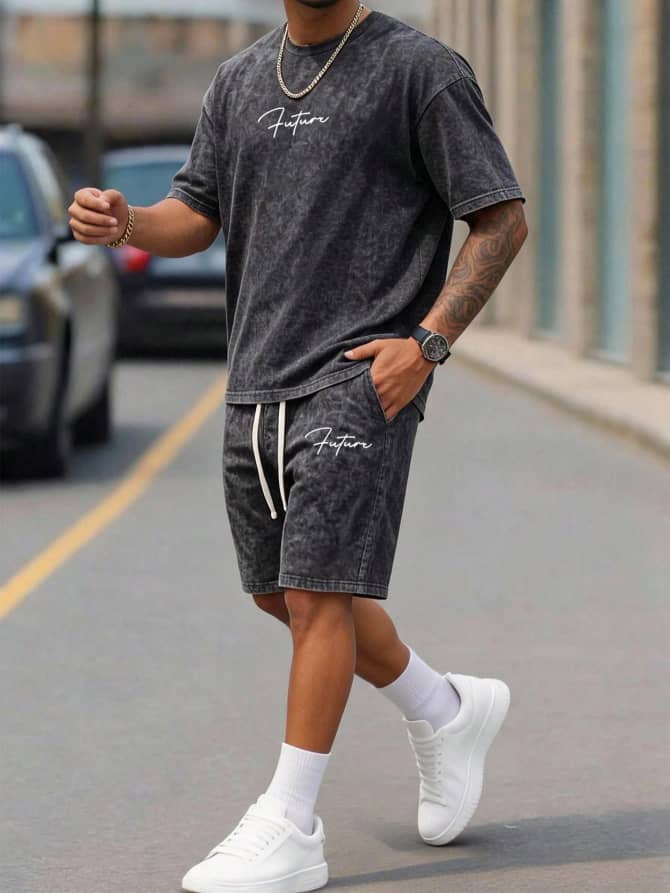 L005SN Sorvial Vintage T-Shirt & Shorts Set