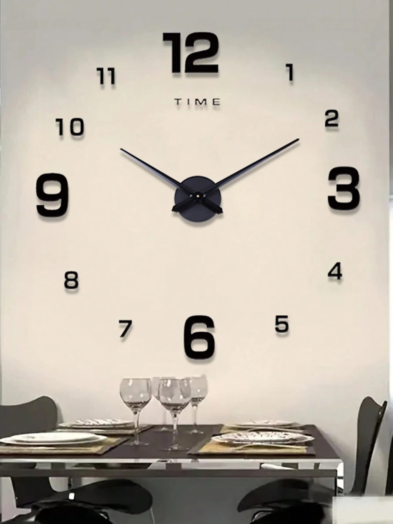 Modern DIY 3D Mirror Effect Frameless Wall Clock – Silent Acrylic Sticker Design, Max Diameter 120cm for Home & Bedroom Decor