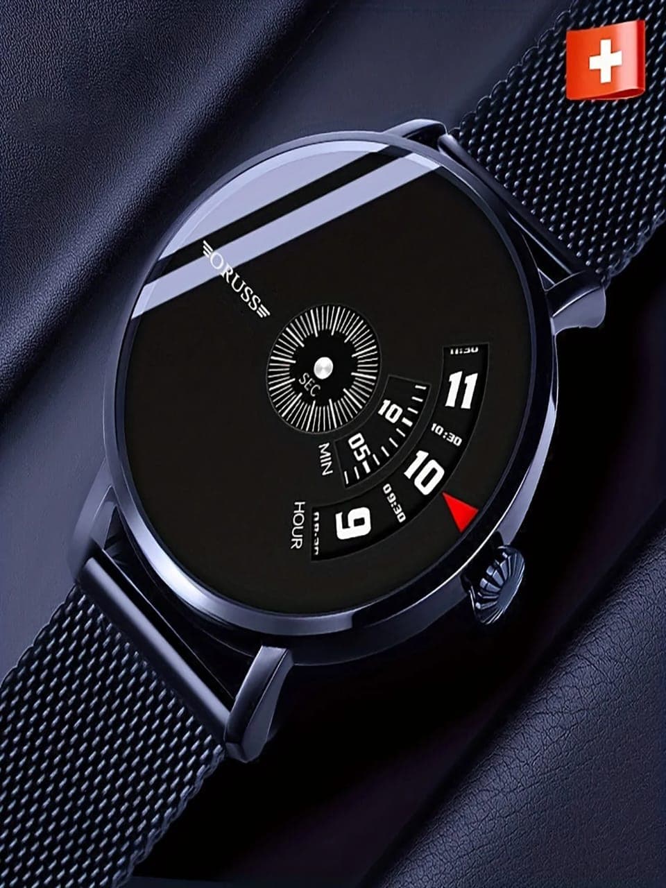 1pc Casual Dual Time Zone Quartz Watch, Waterproof Automatic Mechanical Watch, Mesh Strap, Sports Watch Suitable For Men, Women H001SN