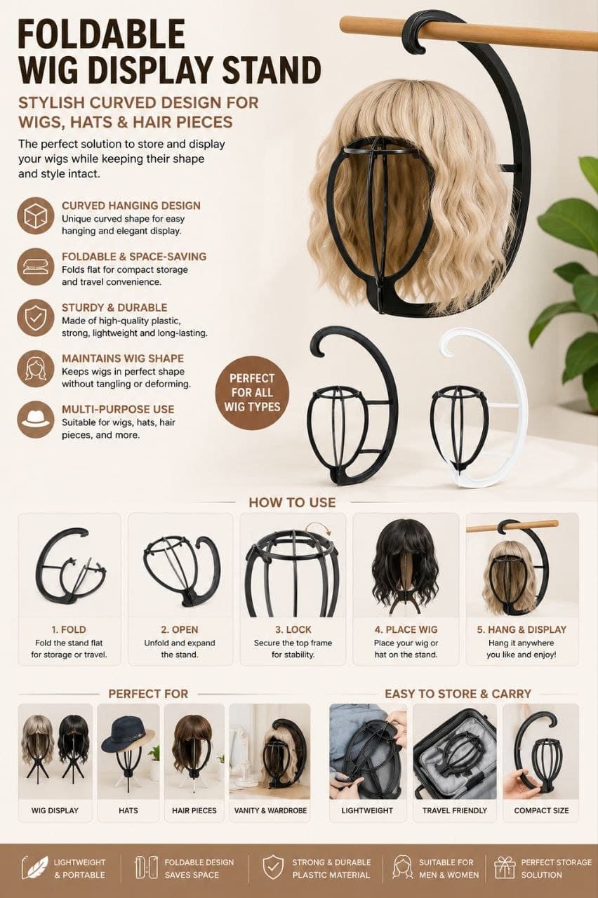 Foldable Wig Display Stand E002SN