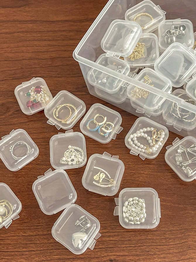 20-Piece Mini Clear Jewelry Storage Box Set L027SN