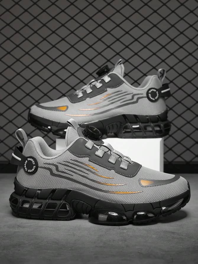 L048SN Men's Gray Rotary Buckle Outdoor Sports & Work Shoes